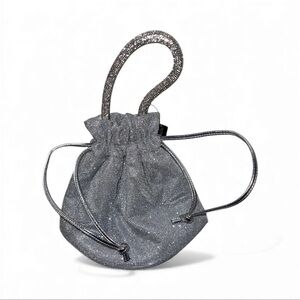 Victoria’s Secret Bombshell Midnight Shine Drawstring Bag 07/2024 Silver Glitter